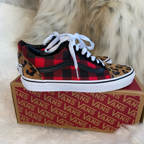 plaid and leopard print vans